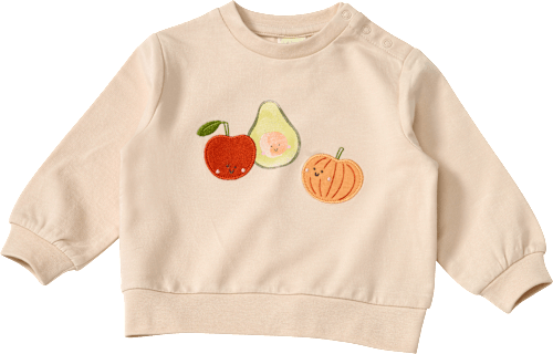 Sweatshirt mit Gemüse-Applikation, beige, Gr. 86, 1 St