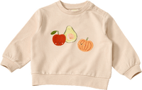 Sweatshirt mit Gemüse-Applikation, beige, Gr. 86, 1 St