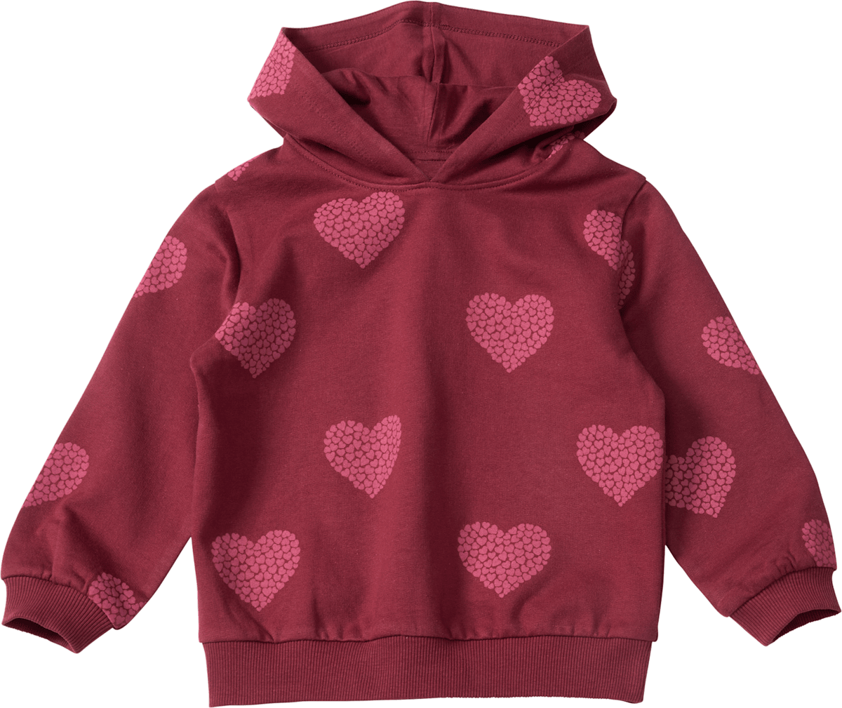 ALANA Sweatshirt mit Herz-Muster & Kapuze, rot, Gr. 128, 1 St
