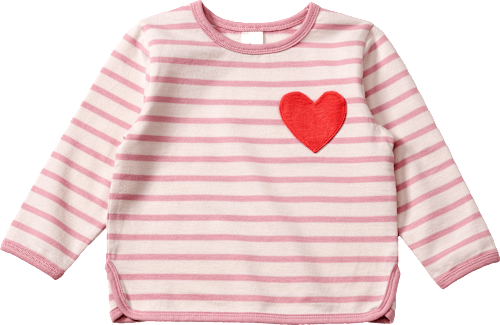 Sweatshirt mit Herz-Tasche, rosa, Gr. 128, 1 St