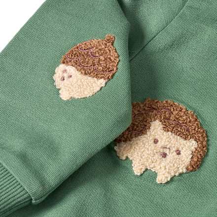 Sweatshirt mit Igel-Muster, grün, Gr. 86, 1 St