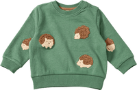 Sweatshirt mit Igel-Muster, grün, Gr. 86, 1 St