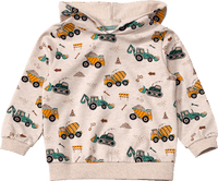 Sweatshirt mit Kapuze & Baustellen-Muster, beige, Gr. 92, 1 St