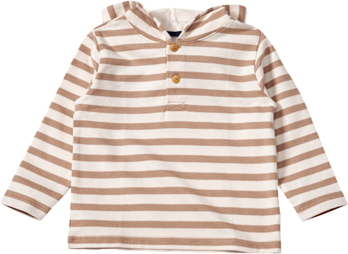 Sweatshirt mit Kapuze & Ringel-Muster, beige & braun, Gr. 110, 1 St