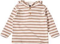 Sweatshirt mit Kapuze & Ringel-Muster, beige & braun, Gr. 110, 1 St