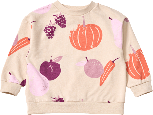 Sweatshirt mit Kürbis-Muster, beige, Gr. 122, 1 St