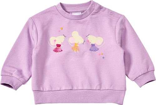 Sweatshirt mit Mäuse-Motiv, lila, Gr. 68, 1 St