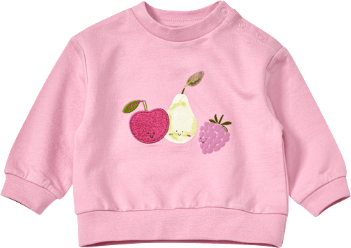 Sweatshirt mit Obst-Applikation, rosa, Gr. 68, 1 St