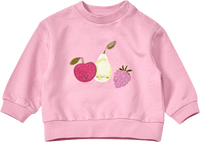 Sweatshirt mit Obst-Applikation, rosa, Gr. 68, 1 St