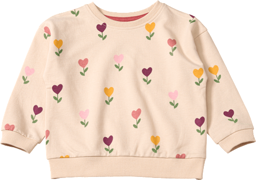 Sweatshirt mit Tulpen-Muster, beige, Gr. 122, 1 St