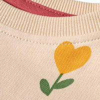 Sweatshirt mit Tulpen-Muster, beige, Gr. 122, 1 St