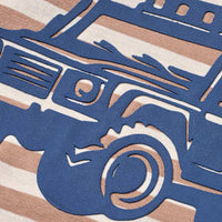 T-Shirt mit Auto-Print & Ringel-Muster, braun, Gr. 116, 1 St