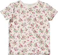 ALANA T-Shirt mit Blumen-Muster & Ripp-Struktur, weiß, Gr. 92, 1 St
