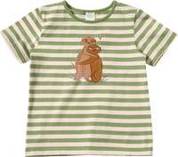 T-Shirt mit Erdmännchen-Motiv & Ringel-Muster, grün, Gr. 92, 1 St