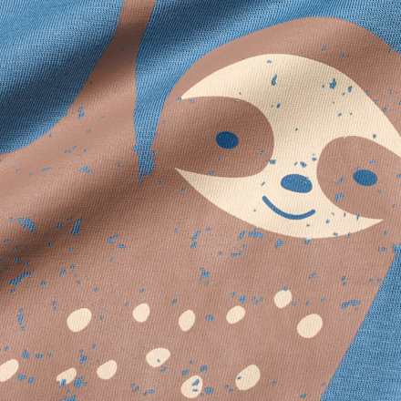 T-Shirt mit Faultier-Motiv, blau, Gr. 104, 1 St