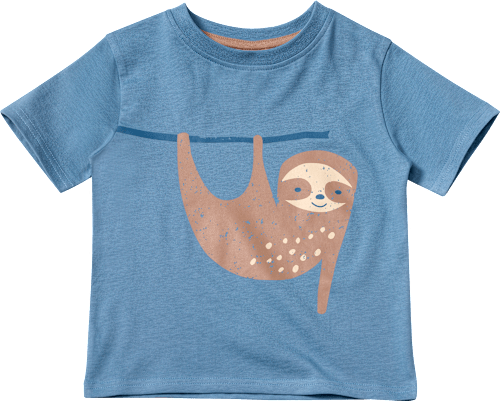 T-Shirt mit Faultier-Motiv, blau, Gr. 110, 1 St