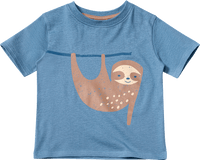 T-Shirt mit Faultier-Motiv, blau, Gr. 110, 1 St
