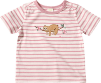 T-Shirt mit Faultier-Motiv, rosa + weiß, Gr. 86, 1 St