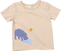 T-Shirt mit Nilpferd-Muster, beige, Gr. 86, 1 St