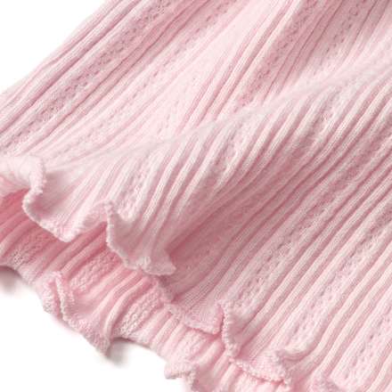 T-Shirt mit Ripp-Struktur & Rüschen, rosa, Gr. 110, 1 St