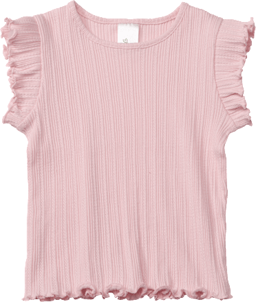 ALANA T-Shirt mit Ripp-Struktur & Rüschen, rosa, Gr. 86, 1 St