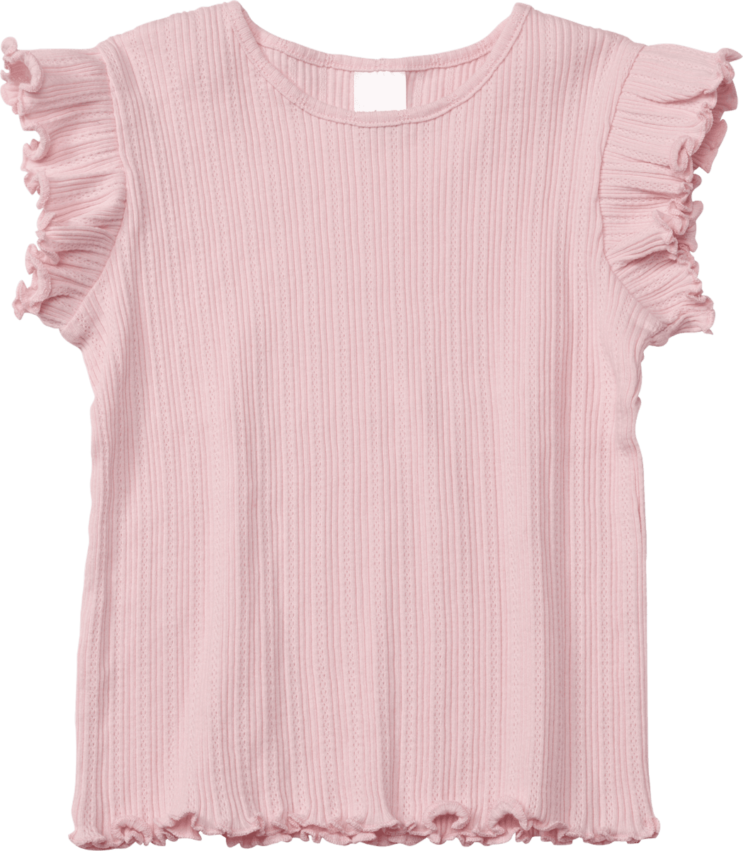 ALANA T-Shirt mit Ripp-Struktur & Rüschen, rosa, Gr. 92, 1 St