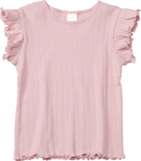 ALANA T-Shirt mit Ripp-Struktur & Rüschen, rosa, Gr. 92, 1 St