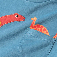 T-Shirt mit Tasche & Dino-Motiv, blau, Gr. 104, 1 St ALANA