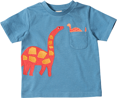 T-Shirt mit Tasche & Dino-Motiv, blau, Gr. 104, 1 St ALANA