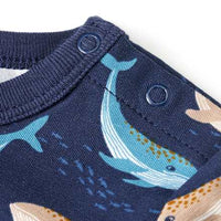 T-Shirt Pro Climate mit Wal-Muster, blau, Gr. 74, 1 St ALANA