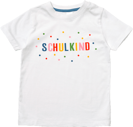 T-Shirt Schulanfang mit "SCHULKIND" Schriftzug, weiß, Gr. 128, 1 St ALANA