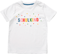 T-Shirt Schulanfang mit "SCHULKIND" Schriftzug, weiß, Gr. 128, 1 St ALANA
