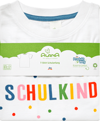T-Shirt Schulanfang mit "SCHULKIND" Schriftzug, weiß, Gr. 128, 1 St ALANA