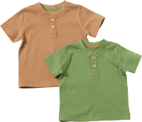 T-Shirts, braun + grün, Gr. 134, 2 St ALANA