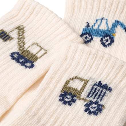 Tennissocken mit Fahrzeug-Motiven, weiß, Gr. 27/29, 3 St