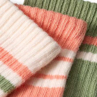 Tennissocken mit Streifen-Muster, grün + rosa + weiß, Gr. 27/29, 3 St