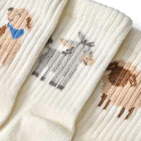 Tennissocken mit Tier-Motiven, weiß, Gr. 23/26, 3 St