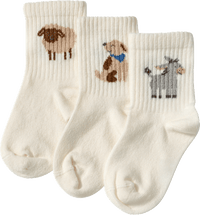 Tennissocken mit Tier-Motiven, weiß, Gr. 23/26, 3 St