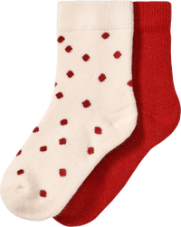 ALANA Thermosocken mit Punkte-Muster, rot + weiß, Gr. 31/33, 2 St