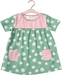 Tunika mit Blumen-Muster, grün & rosa, Gr. 104, 1 St