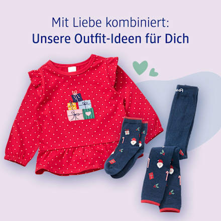 Tunika mit Geschenk-Applikation & Punkte-Muster, rot, Gr. 104, 1 St