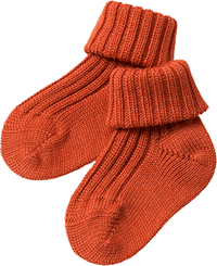 Umschlagsocken aus Bio-Schurwolle, rotbraun, Gr. 18/19, 1 St ALANA