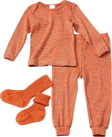 Umschlagsocken aus Bio-Schurwolle, rotbraun, Gr. 18/19, 1 St ALANA