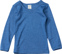 Onderhemd van wol en zijde, blauw, maat 122/128, 1 stuk