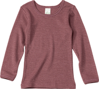 Onderhemd van wol en zijde, paars, maat 110/116, 1 stuk