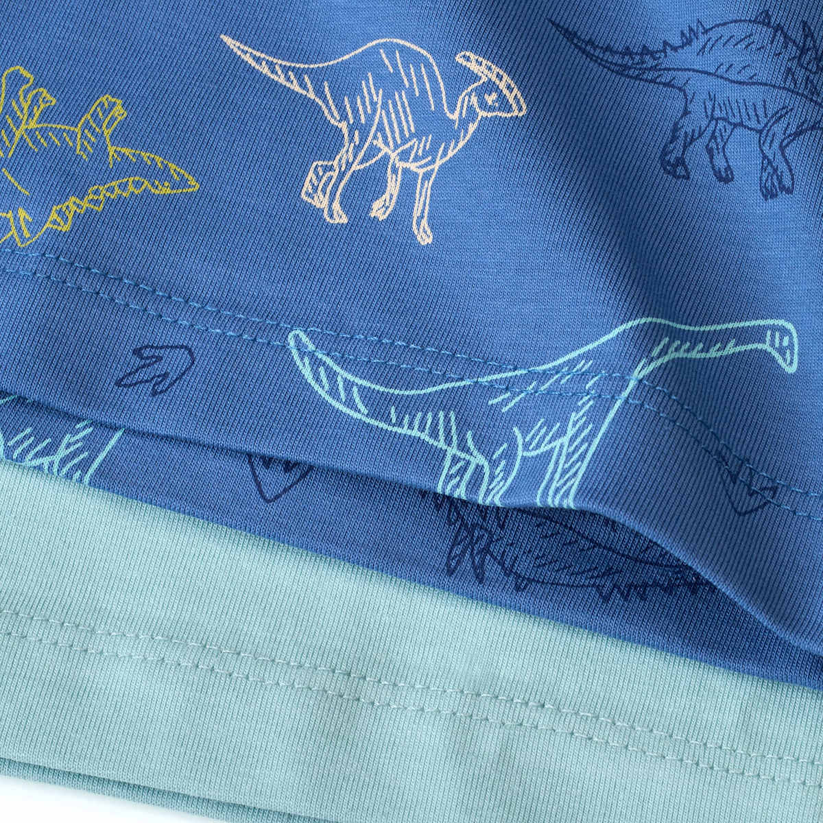 ALANA Unterhemden mit Dino-Muster, blau + grün, Gr. 110/116, 2 St