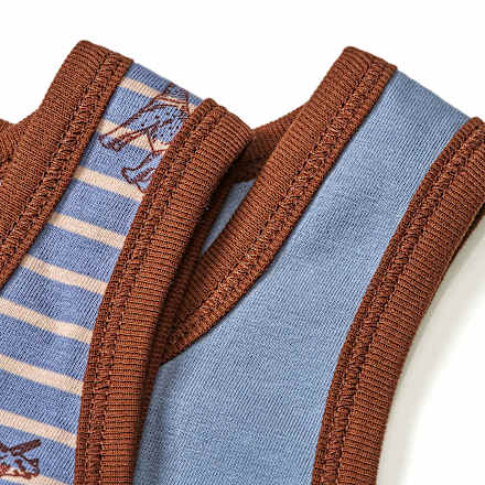 Unterhemden mit Dino-Muster, blau & braun, Gr. 134/140, 2 St ALANA