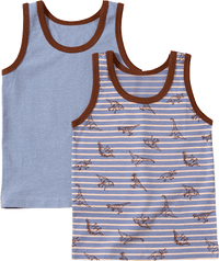 Unterhemden mit Dino-Muster, blau & braun, Gr. 134/140, 2 St ALANA