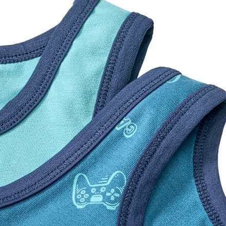Unterhemden mit Game-Muster, blau, Gr. 134/140, 2 St