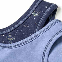 Unterhemden mit Weltraum-Muster, blau, Gr. 86/92, 2 St